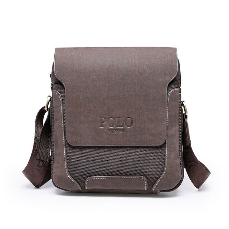 Menn Casual Leather Koffert Skulderveske Messenger Bag