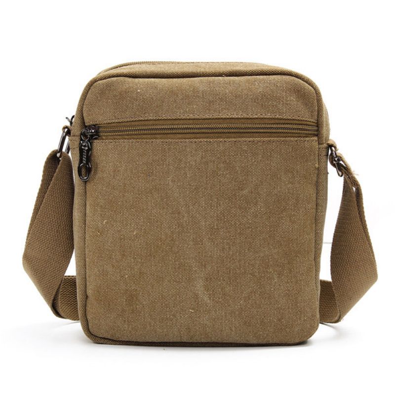 Menn Casual Retro Canvas Skuldervesker Multi-pocket Crossbody Vesker