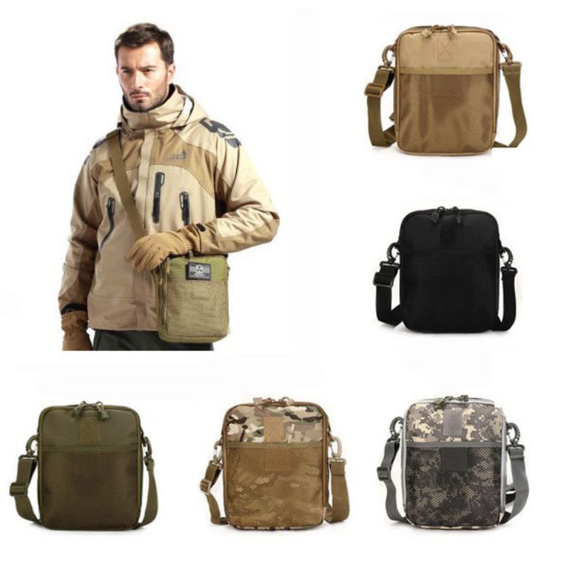 Menn Dame Nylon Sport Outdoor Tactical Army Ipad Skulder Crossbody Bag