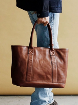 Menn Designer Travel 15.6 Tommers Bærbar Veske Solid Tote