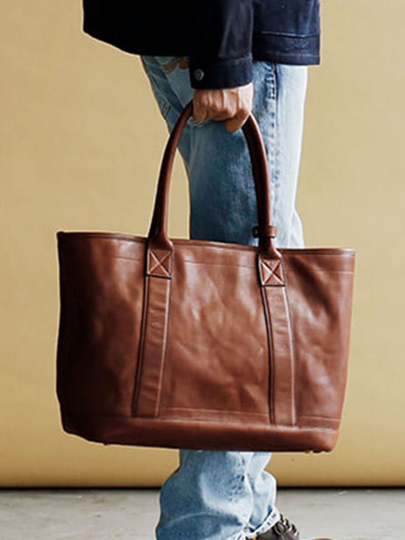 Menn Designer Travel 15.6 Tommers Bærbar Veske Solid Tote