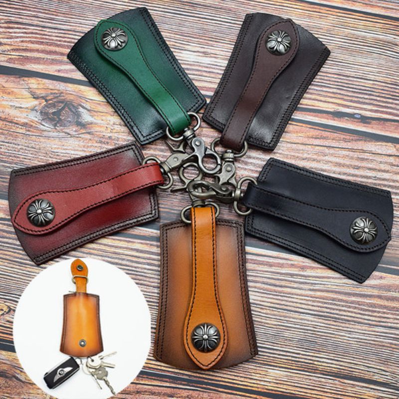 Menn Ekte Skinn Vintage Outdoor Casual Belt Key Bag