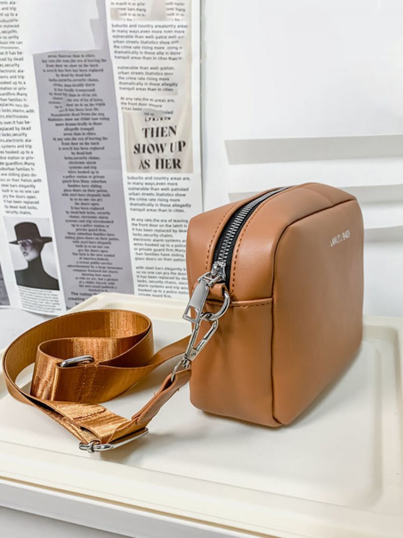 Menn Faux Leather Brief Ensfarge Vanntett Med Liten Veske Crossbody Bag