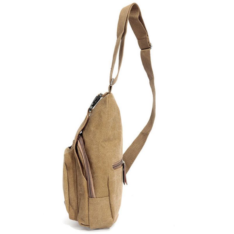 Menn Military Canvas Crossbody Bag Reise Vandring Skulderveske