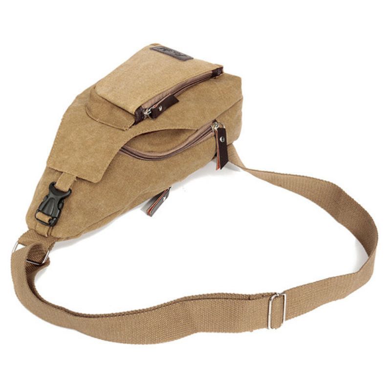 Menn Military Canvas Crossbody Bag Reise Vandring Skulderveske