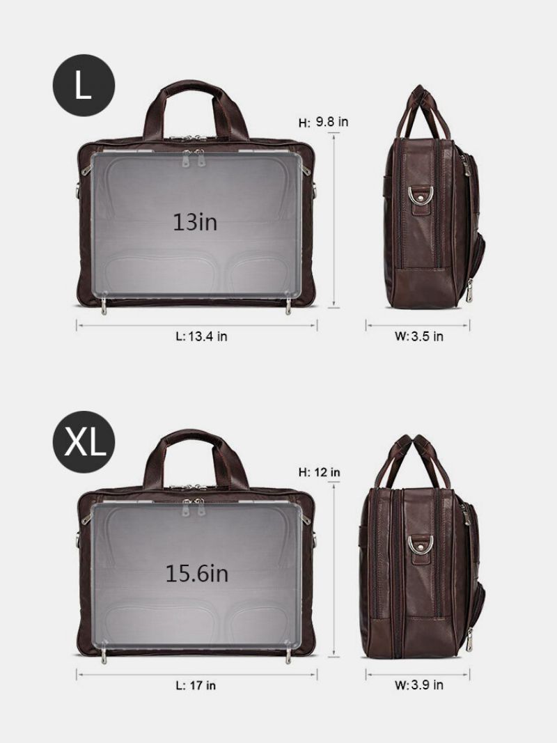 Menn Multifunksjon Multi-lomme Vanntett 13-15.6 Tommer Bærbar Veske Koffert Business Håndveske Crossbody