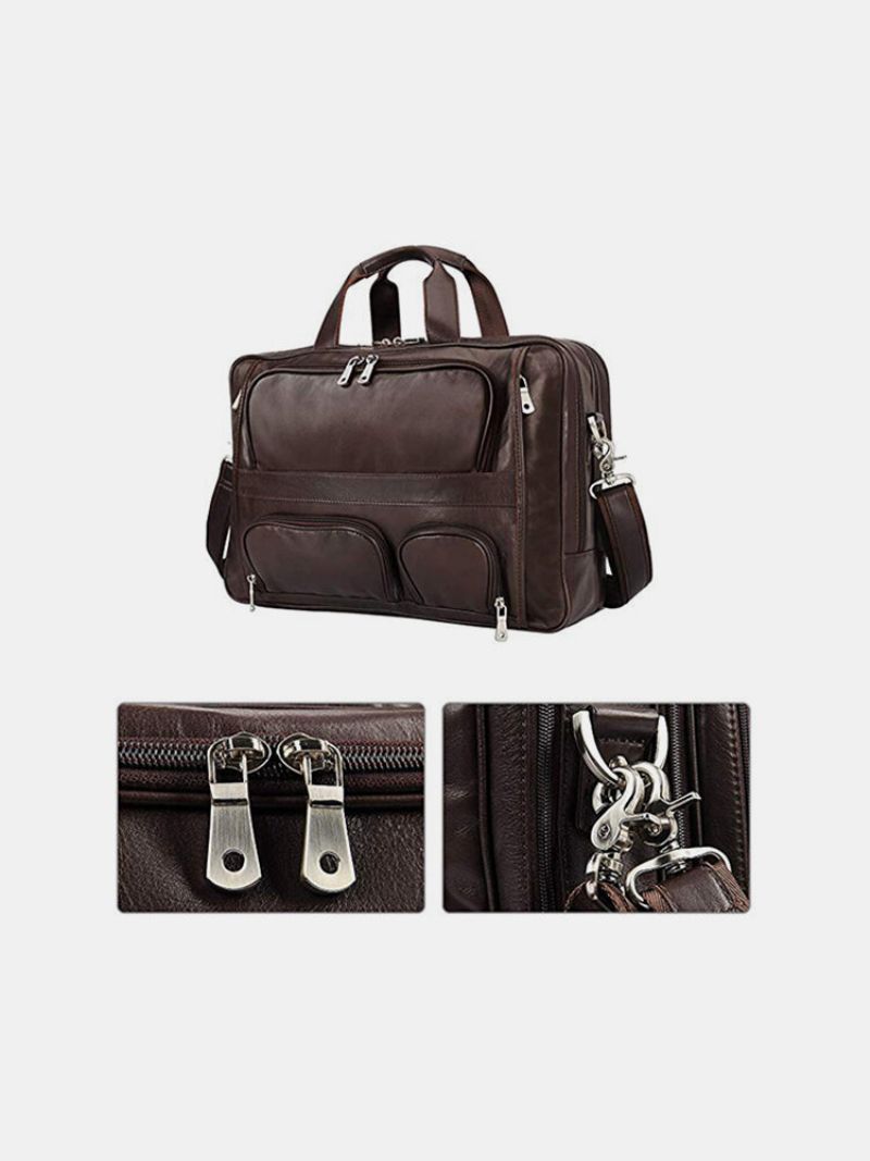 Menn Multifunksjon Multi-lomme Vanntett 13-15.6 Tommer Bærbar Veske Koffert Business Håndveske Crossbody