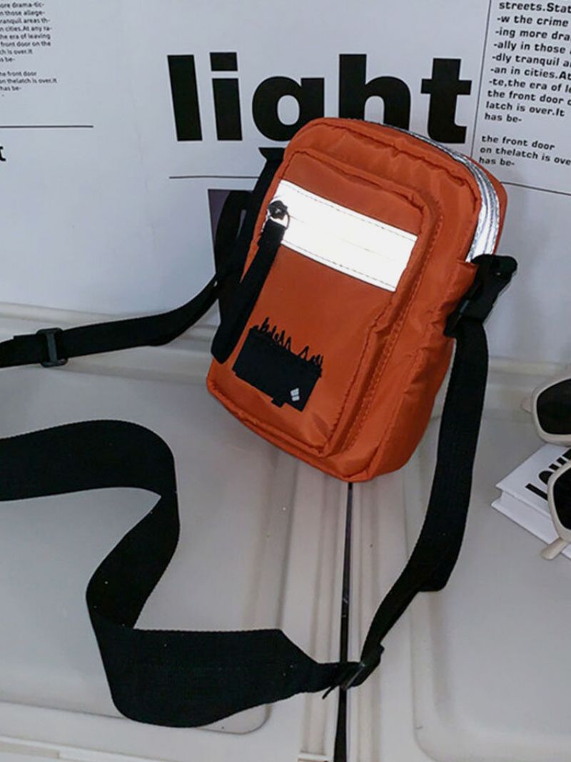 Menn Nylon Reflekterende Design Stor Kapasitet Crossbody Bag Lett Telefonveske Skulderveske