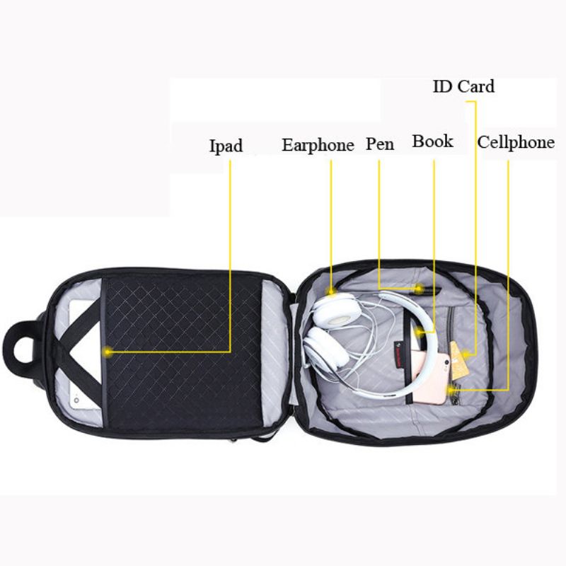 Menn Polyester Antitheft Crossbody Bag Business Chest Bag Sling Bag