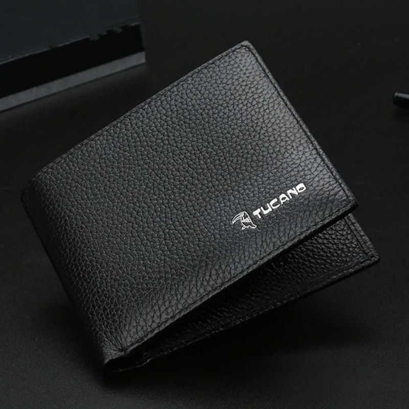 Menn Short Wallet Top Leather Cross Teenager Compact Slim Med Rom Veske