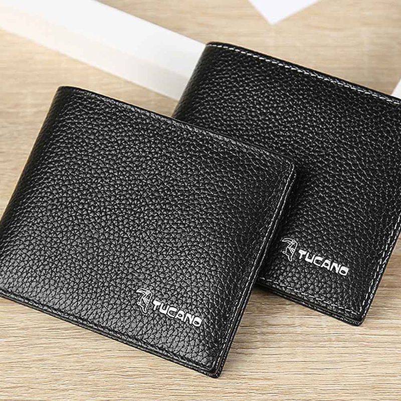 Menn Short Wallet Top Leather Cross Teenager Compact Slim Med Rom Veske