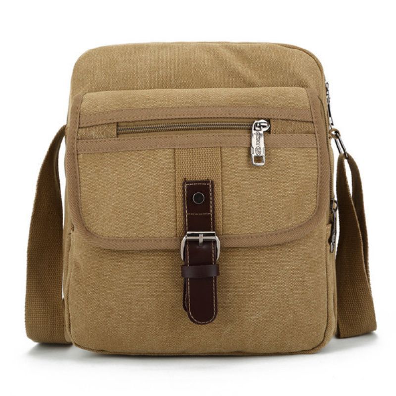 Menn Small Outdoor Retro Casual Messenger Sport Canvas Crossbody Bag