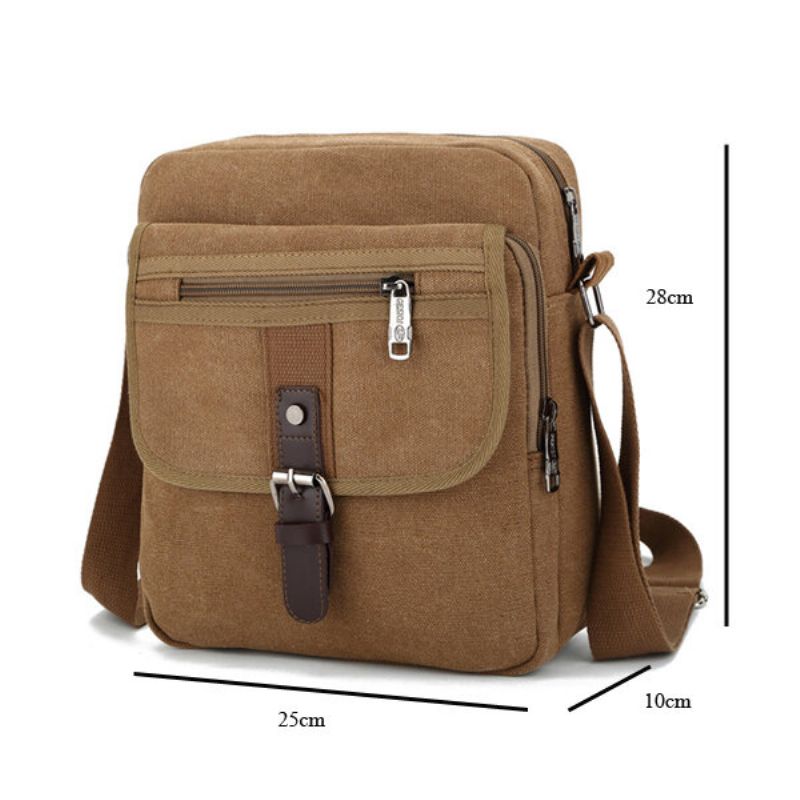 Menn Small Outdoor Retro Casual Messenger Sport Canvas Crossbody Bag