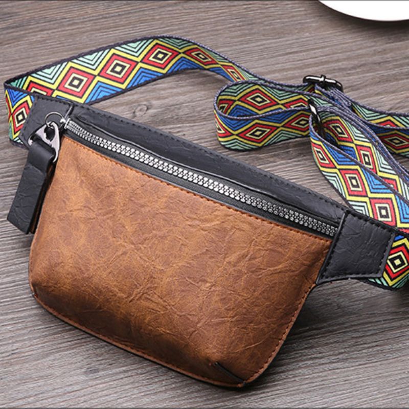 Menn Telefon Veske Etnisk Stropp Hip-hop Bryst Crossbody Bag