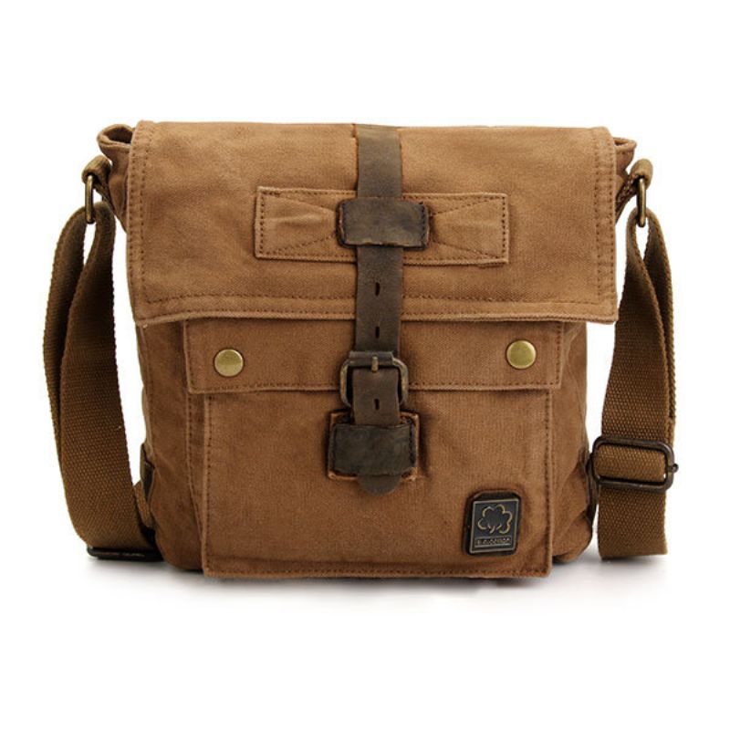 Menn Vintage Canvas Crossbody Bag Outdoor Travel Retro Skulderveske