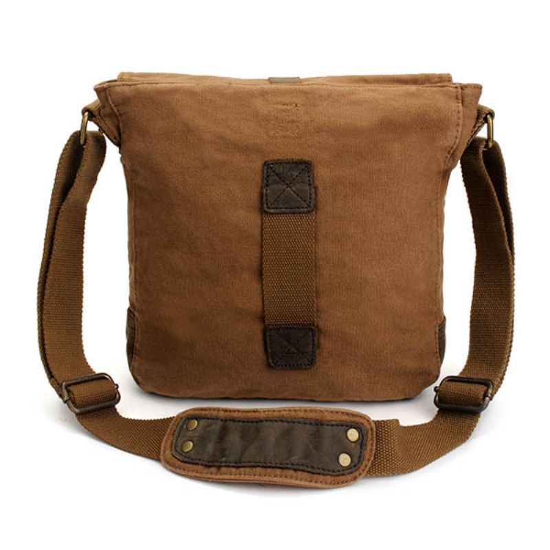 Menn Vintage Canvas Crossbody Bag Outdoor Travel Retro Skulderveske