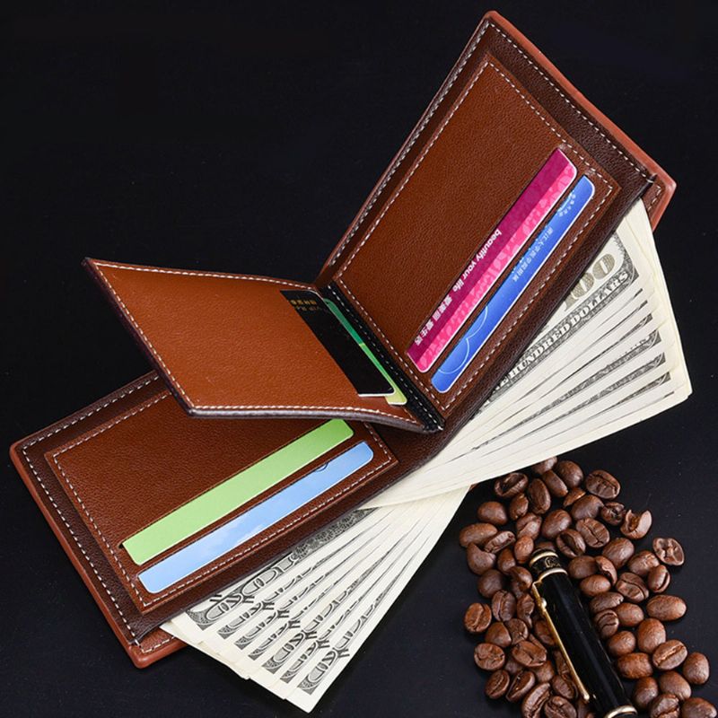 Men's Simple Short Wallet Klassisk Firkantet Multiple Card Slots Business