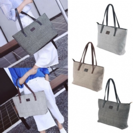 Mote Dame Lerret Tote Bag Skulder Håndveske Stor Shopper Bag