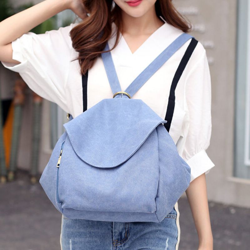 Multifunksjonell Canvas Casual Skulderveske Crossbody Bags Ryggsekk