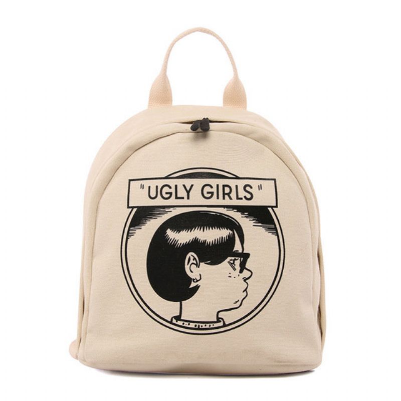 New Ins Canvas Skulderveske Vintage Sense Girl Bag College Wind Campus Student Liten Ryggsekk