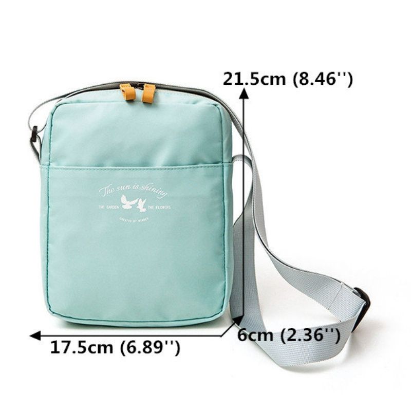 Nylon Multi-funksjon Travel Crossbody Bag Solid Lett Skulderveske For Kvinner