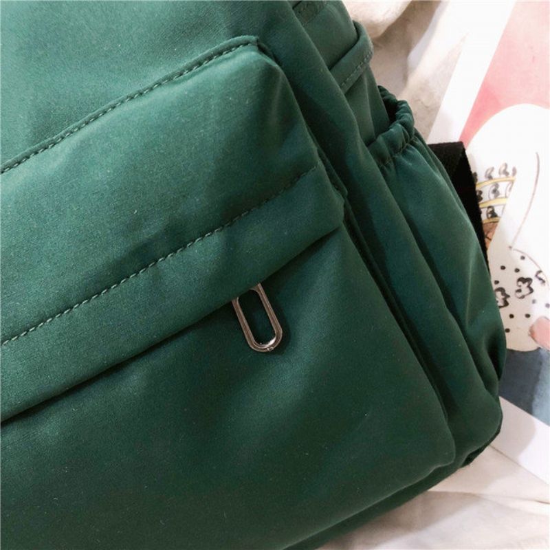 Nylon Ryggsekk Kvinne New Wild Fashion Enkel High Junior School Student Bag Dame Campus Backpack