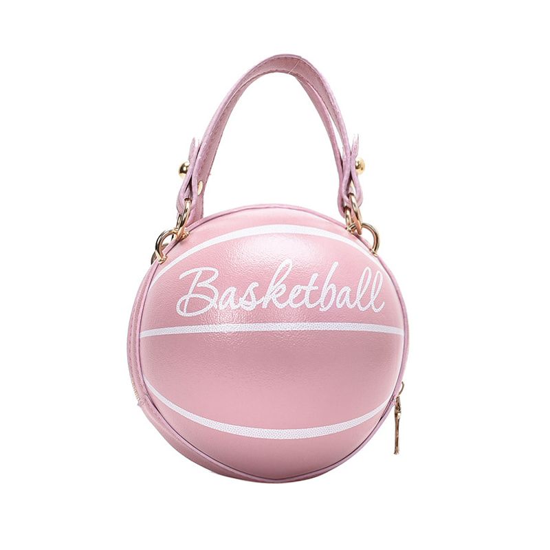 Nytt Design Basketball Shape Håndveske Mote Kvinner Kjeder Brev Skulderveske Kvinnelige Mini Crossbody-vesker Sirkulær Veske