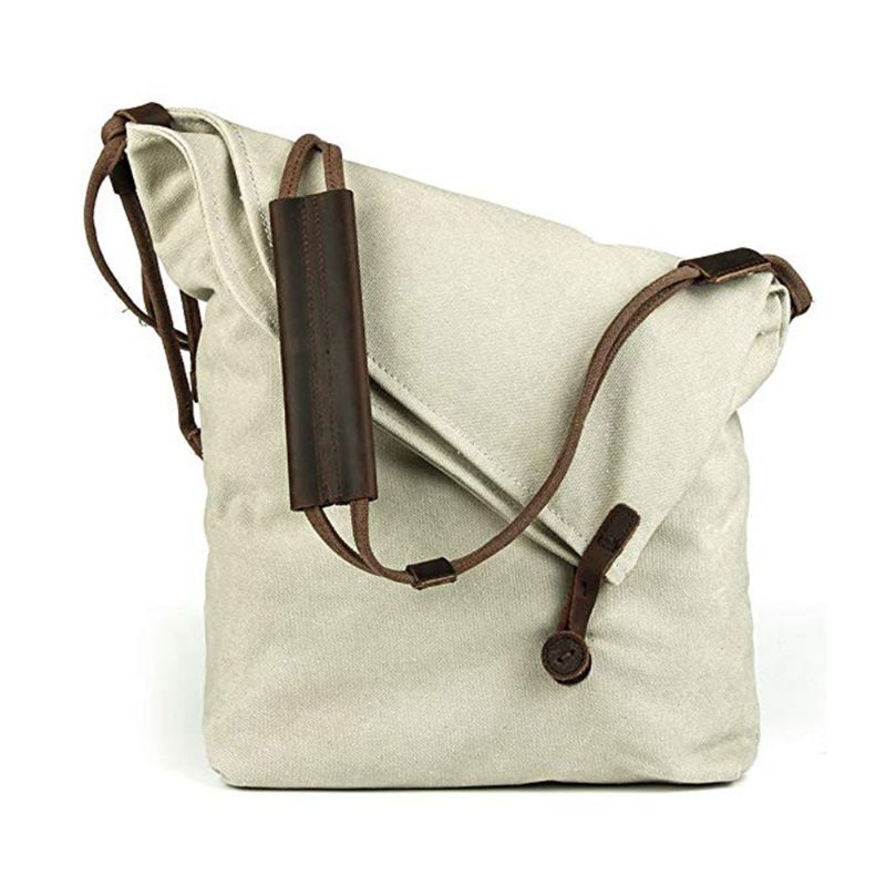 Oversized Casual Canvas Crossbody Messenger Bag Unisex Retro Hobo Bag For Menn Og Kvinner