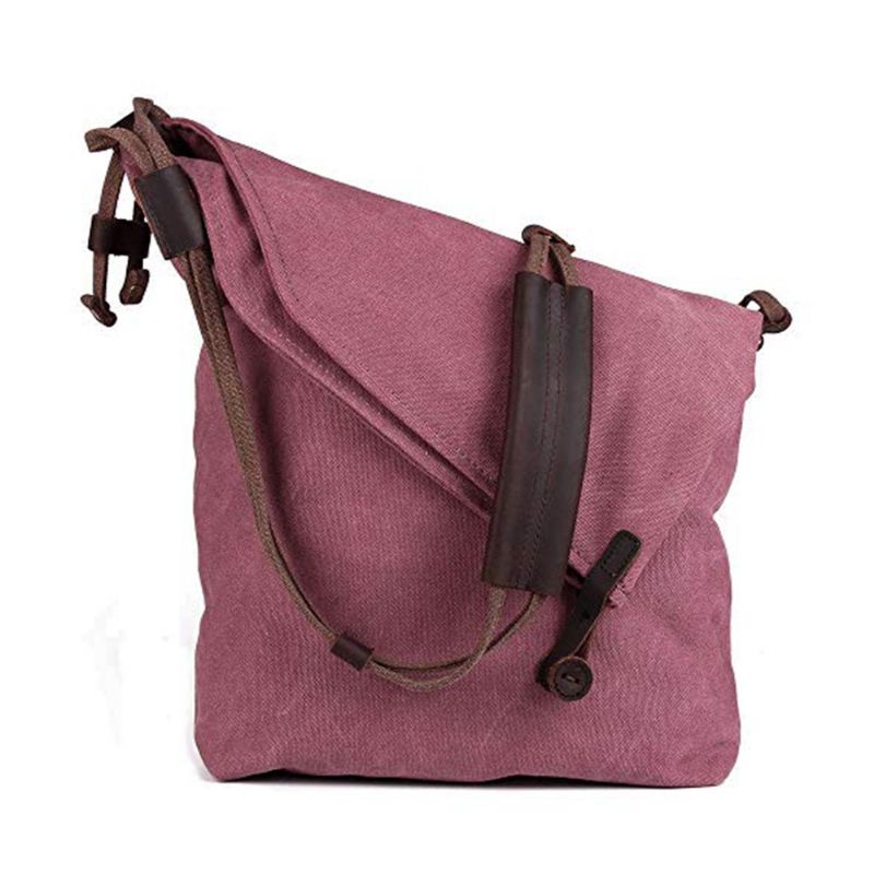 Oversized Casual Canvas Crossbody Messenger Bag Unisex Retro Hobo Bag For Menn Og Kvinner