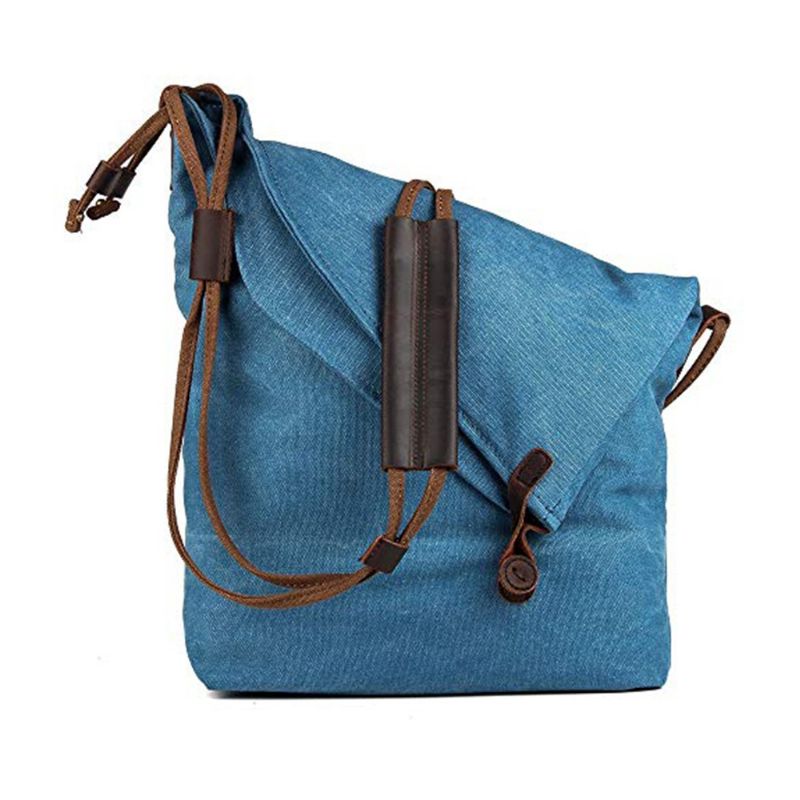 Oversized Casual Canvas Crossbody Messenger Bag Unisex Retro Hobo Bag For Menn Og Kvinner