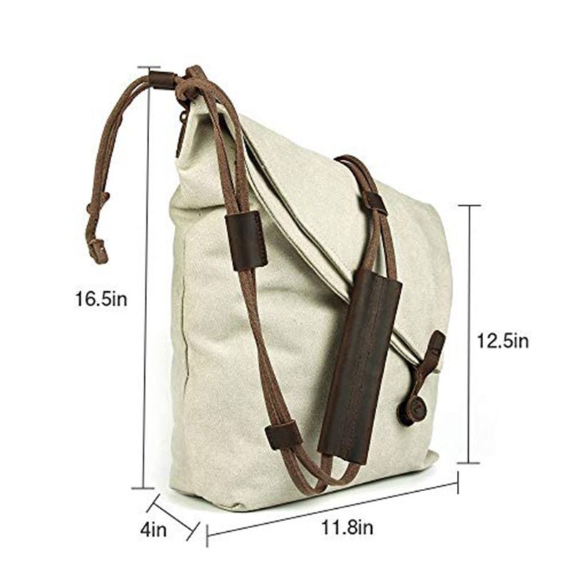 Oversized Casual Canvas Crossbody Messenger Bag Unisex Retro Hobo Bag For Menn Og Kvinner