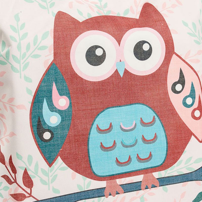 Owl Canvas Vertikal Skulderveske Crossbody Bag Håndveske For Kvinner