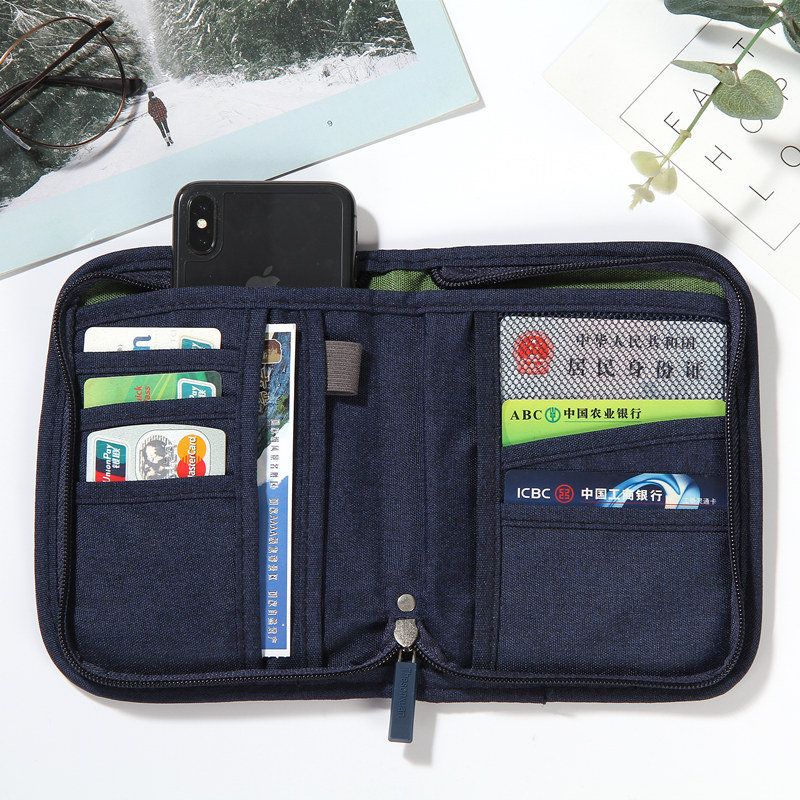 Oxford Cloth Card Holder Minimalistisk Kort Reisebillett Kontant Lommebokkort Separat Passpakke