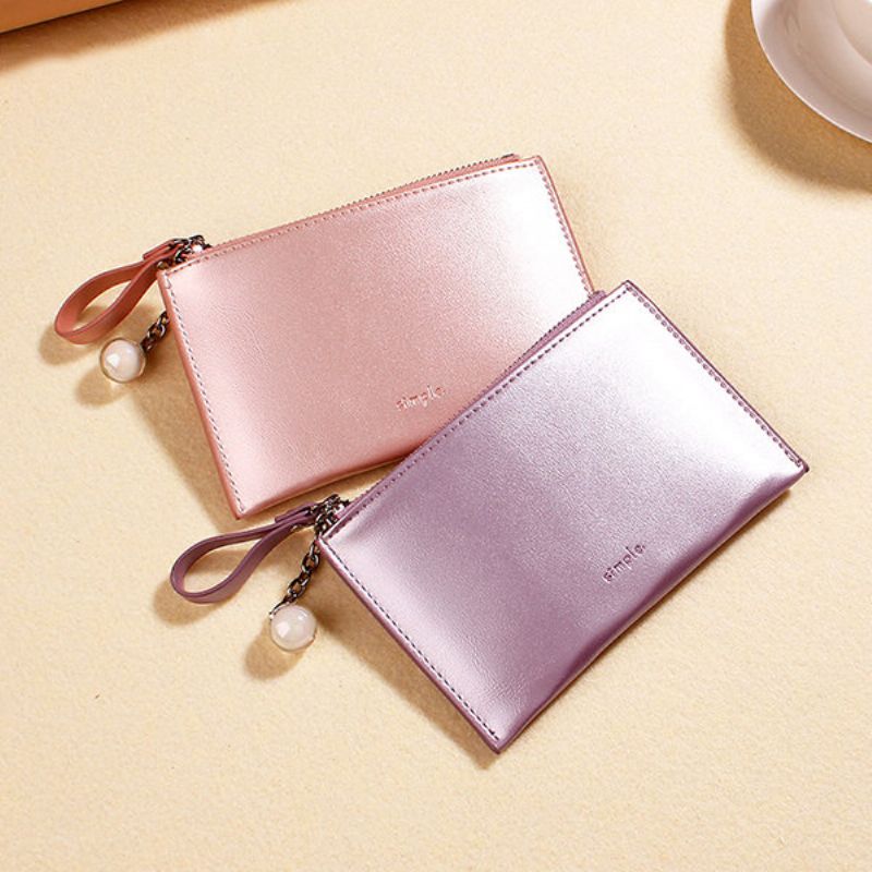 Pearlescent Laser Wallet Charm Creative Mini Myntpung Kortholder For Dame