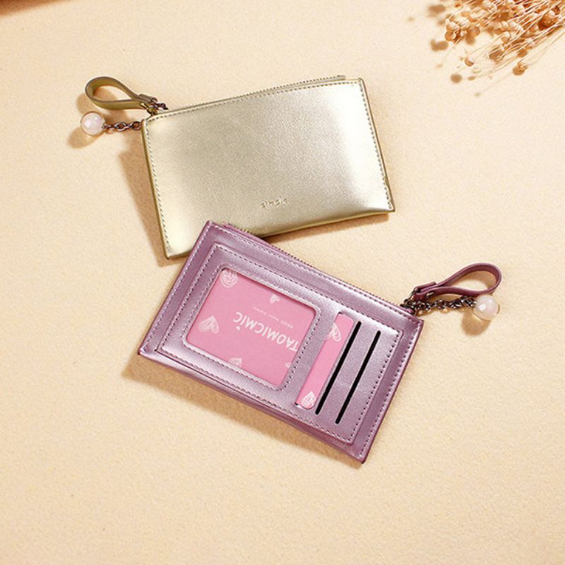 Pearlescent Laser Wallet Charm Creative Mini Myntpung Kortholder For Dame