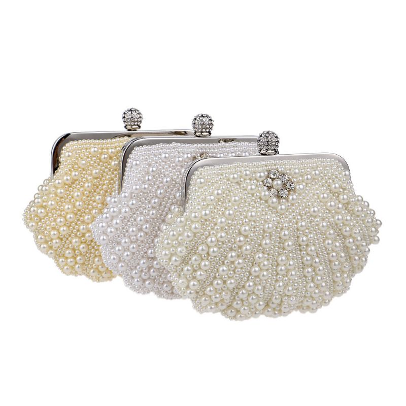 Perleperle Middagsveske Damemote Festveske Høykvalitets Polyester Aftenkjole Clutch