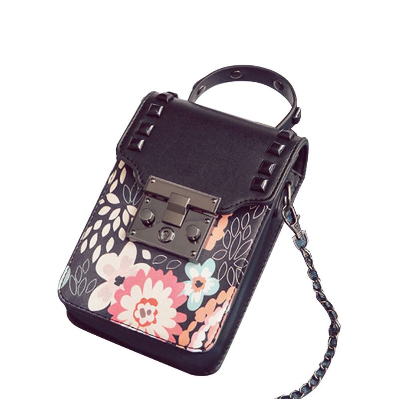 Personality Rivet Mobiltelefon Skulderveske All Match Mini Slanting Bag For Dating Shopping Daily Fahsion Bag