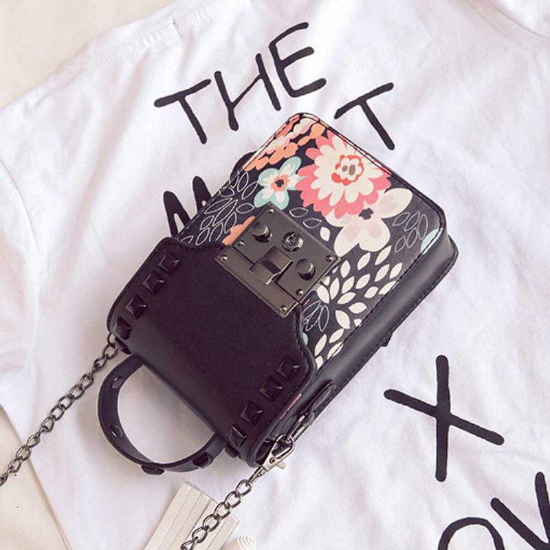 Personality Rivet Mobiltelefon Skulderveske All Match Mini Slanting Bag For Dating Shopping Daily Fahsion Bag