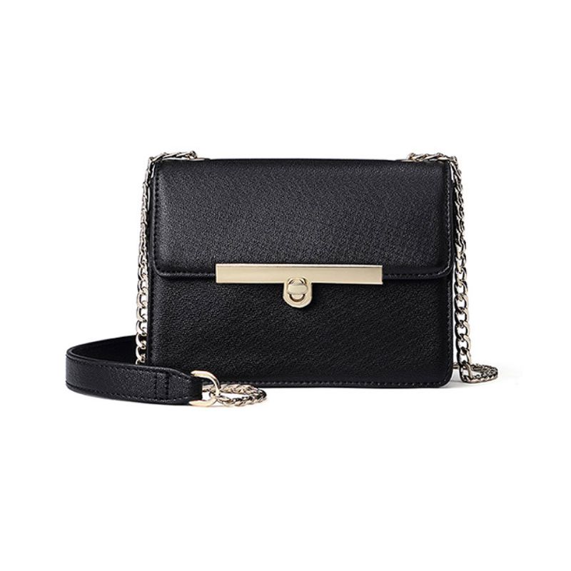 Pu-skinn Cross-body Skulder Clutch Veske Kveldsveske Med Kjede