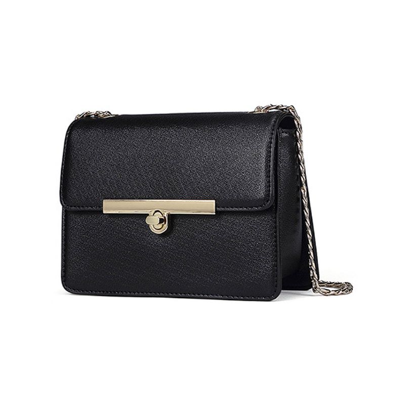 Pu-skinn Cross-body Skulder Clutch Veske Kveldsveske Med Kjede