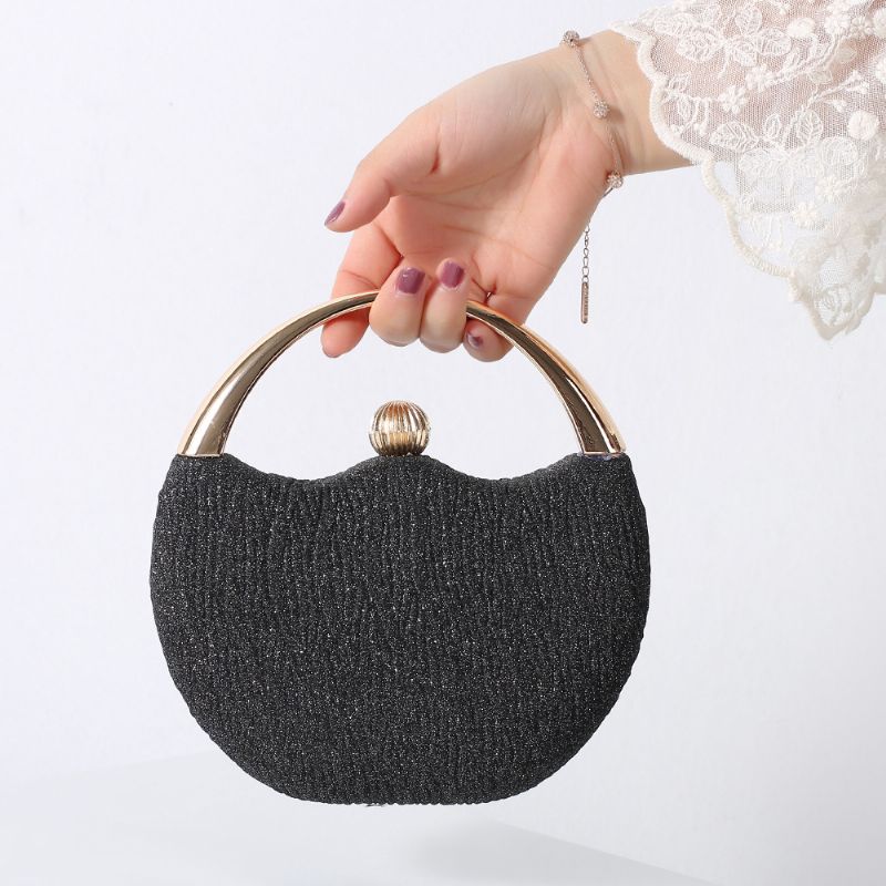 Retro Glitter Bærbar Bankett Bag Mote Arc Middagsveske Bryllupsveske Party Perlepose Evening Bag