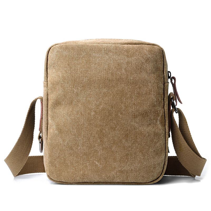 Retro Herre Lerret Liten Veske Enkel Skulder Diagonal Ryggsekk Ipad Dataveske Casual Bag For Menn