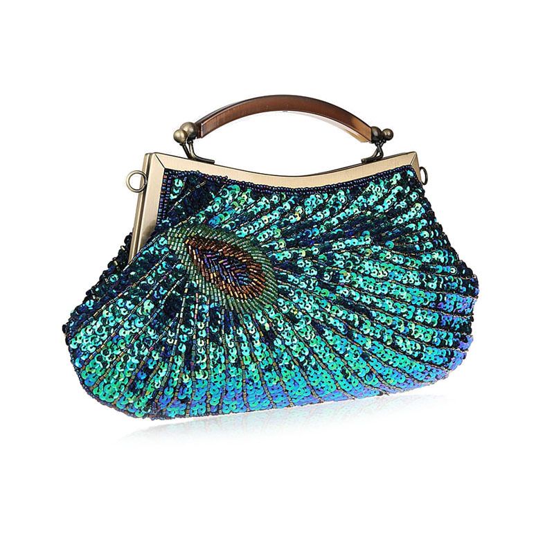 Retro Peacock Beaded Bag Populær Bankett Bag Middagsbag Cheongsam Bag For Jenter