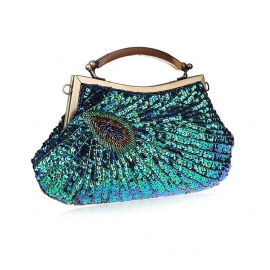 Retro Peacock Beaded Bag Populær Bankett Bag Middagsbag Cheongsam Bag For Jenter