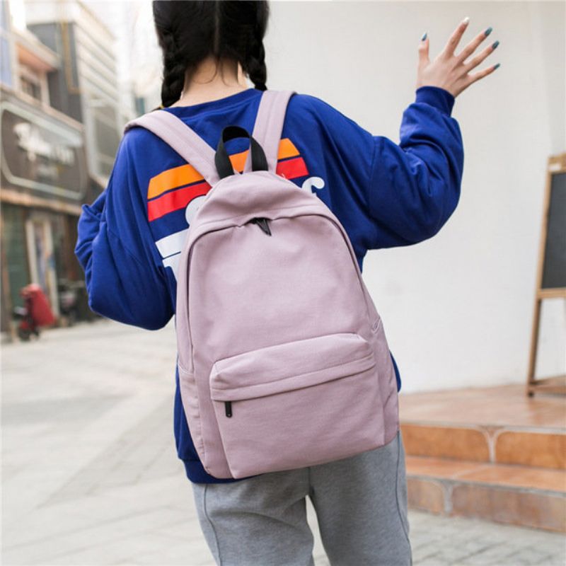 Ryggsekk Dame Tide College Wind Canvas Middle School Student Bag Herre Casual Waterproof Travel Backpack Bag