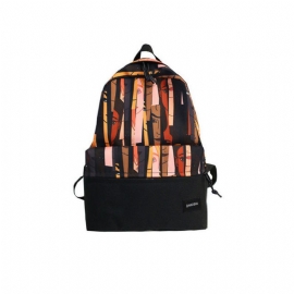 Ryggsekk Kvinnemote Utskrift College Student Bag Herre Enkel Uformell Oxford Cloth Vanntett Med Stor Kapasitet