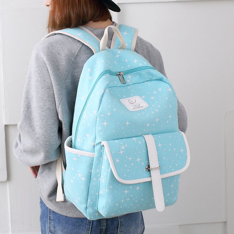 Ryggsekk Middle School Student Casual Print College Wind Travel Bag