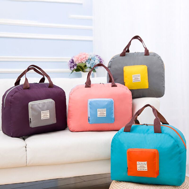 Sammenleggbar Skulderoppbevaringsveske Koreansk Polyester Bagasjeoppbevaringsveske Travel Shopping Tote Bag