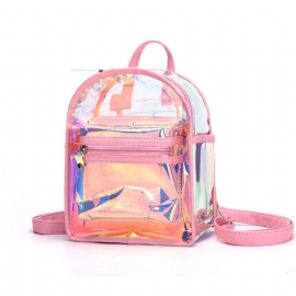 Sesongbestemt Laser Bag Kvinne New Fashion Jelly Transparent Ryggsekk Utendørs Reise Jente Liten