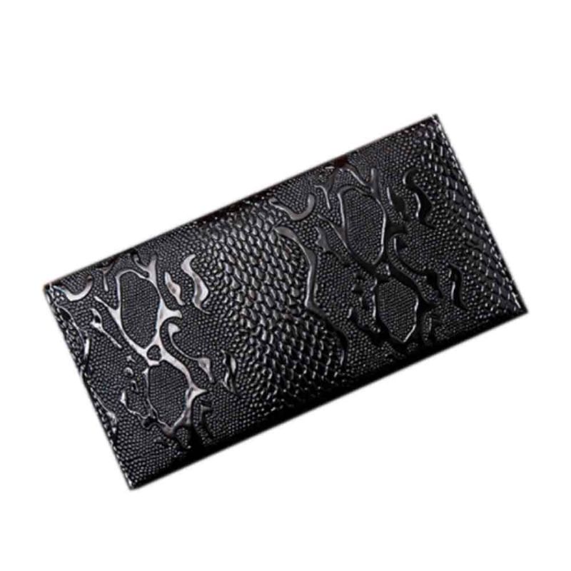 Snake Leather Purse Elegant Minimalistisk Spenne Lommebok For Damer